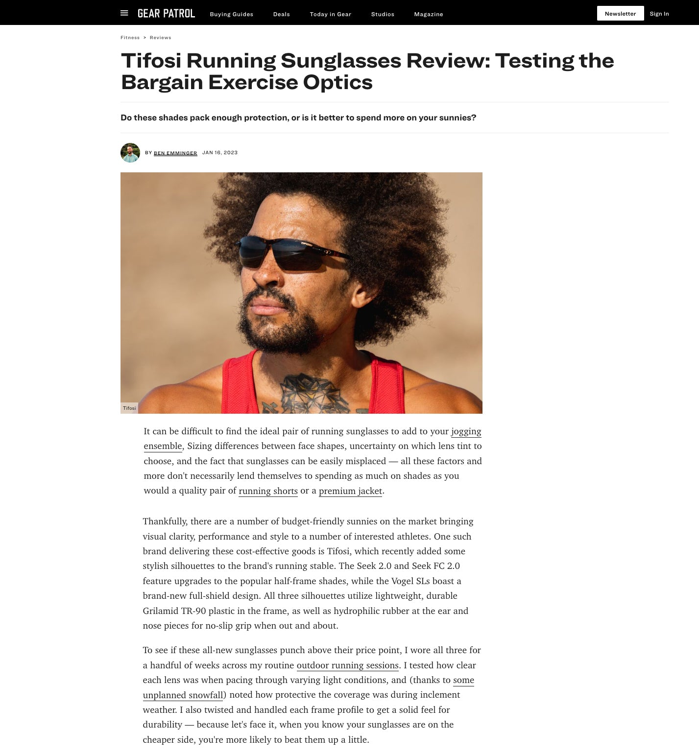 Tifosi Seek 2.0 And Seek FC 2.0 Running Sunglasses Review - Gear Patrol January 2023