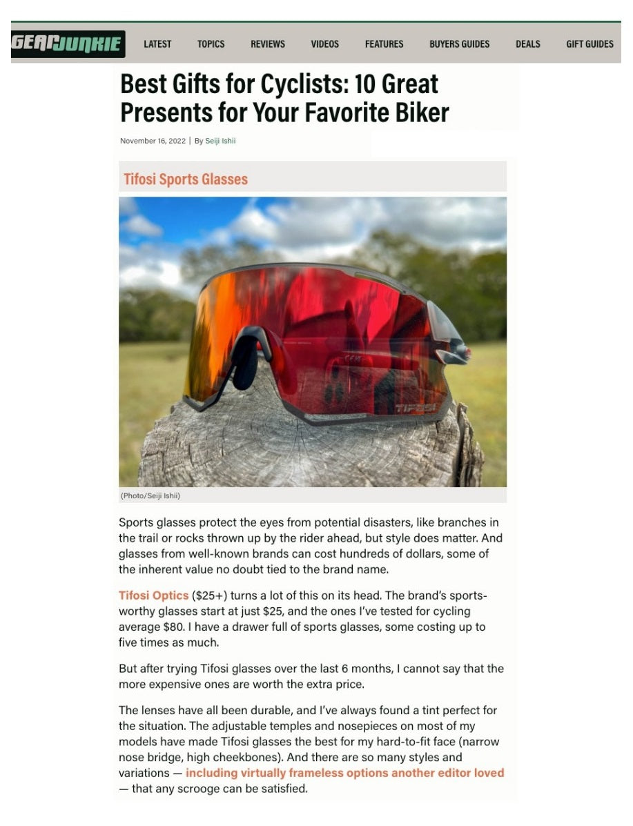 Tifosi Sport Glasses - Gear Junkie November 2022