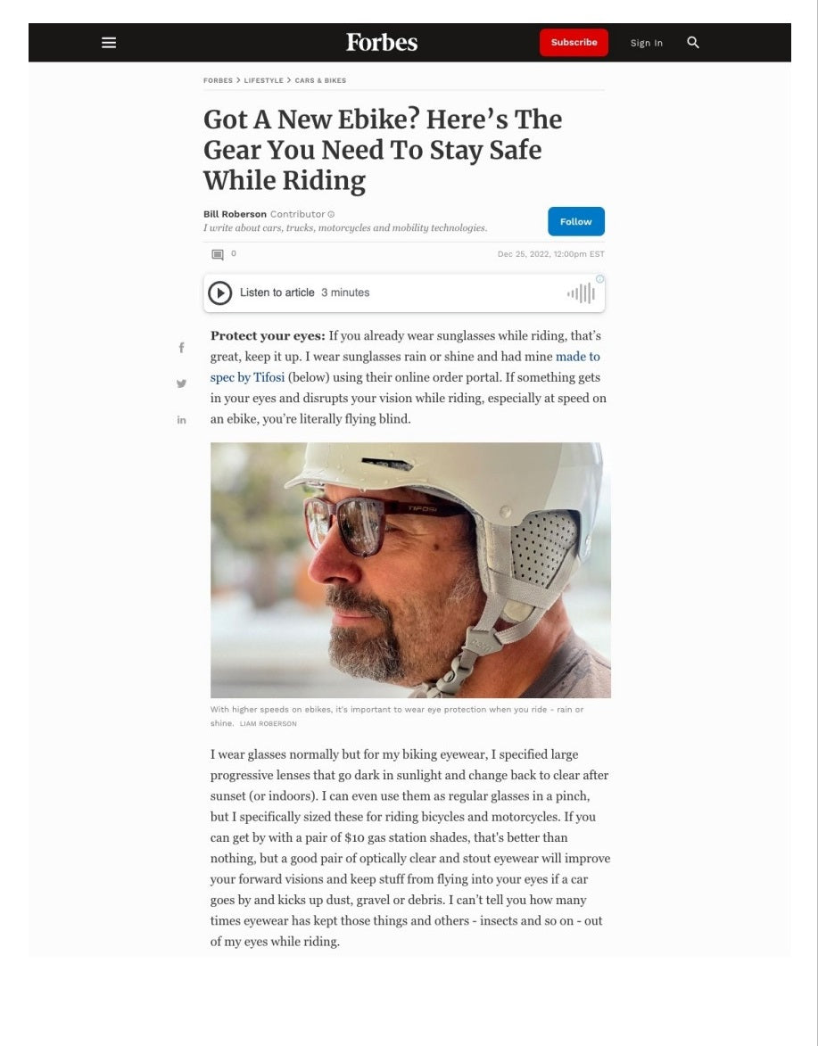 Prescription Sunglasses - Forbes Magazine December 2022