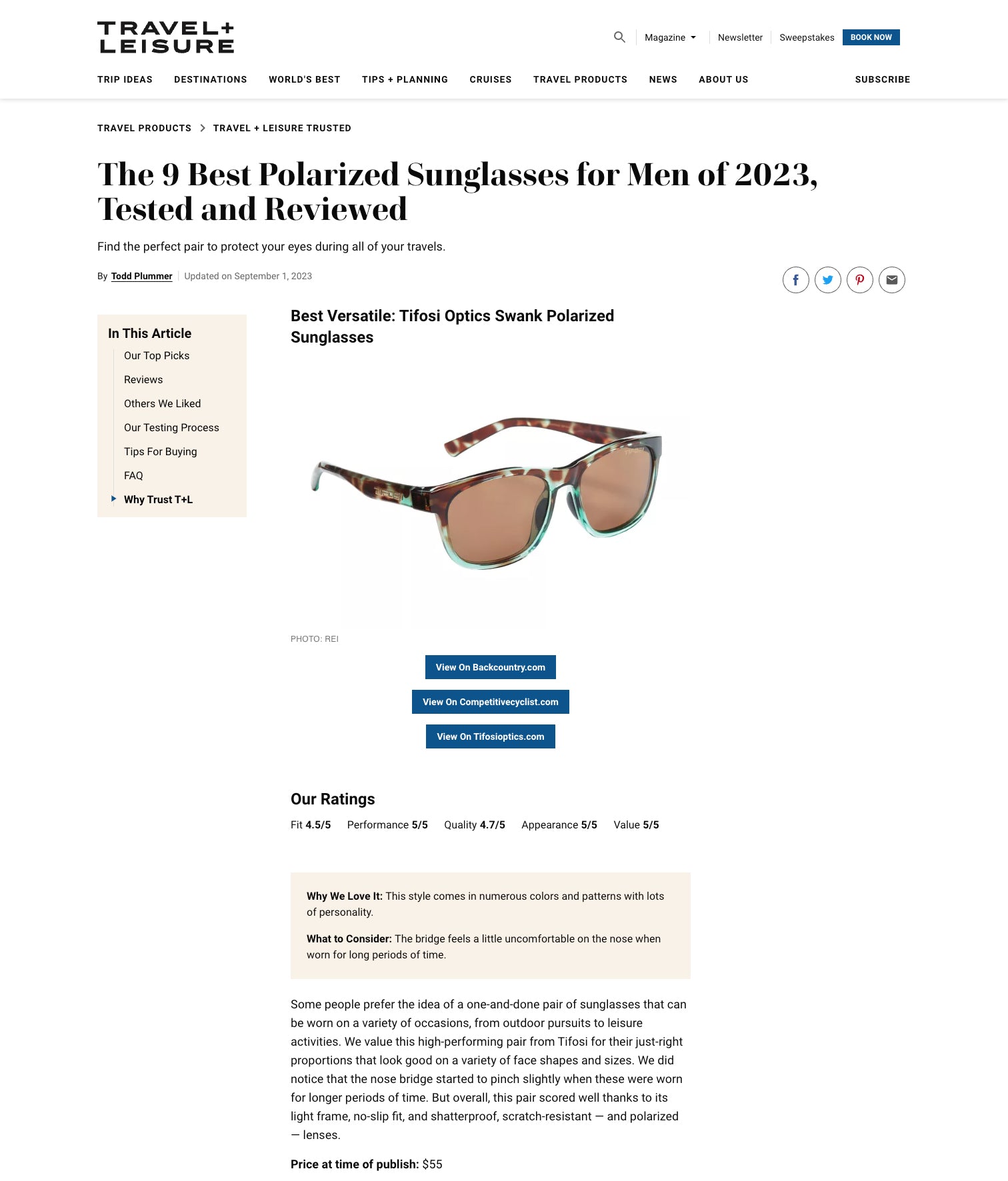Swank Sunglass Review