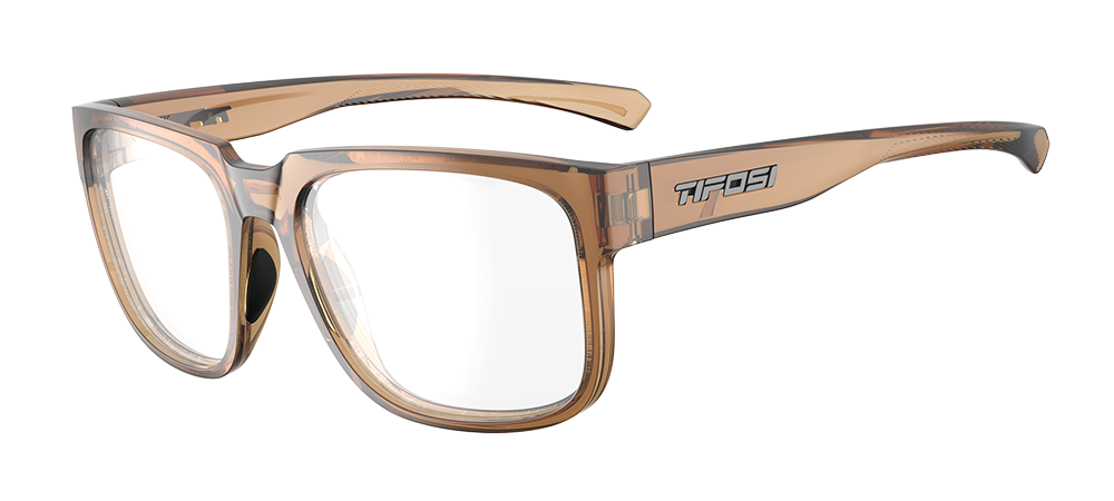 Shumo glasses with clear lens and honey color frame