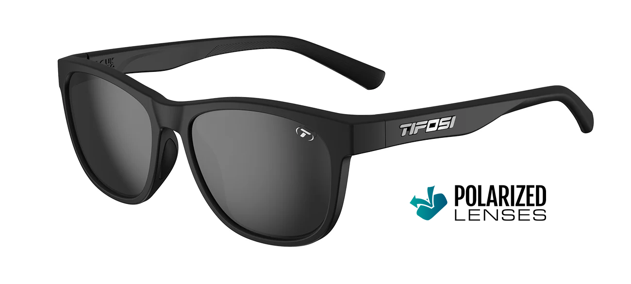 Black Swank style sunglasses with polarized lenses