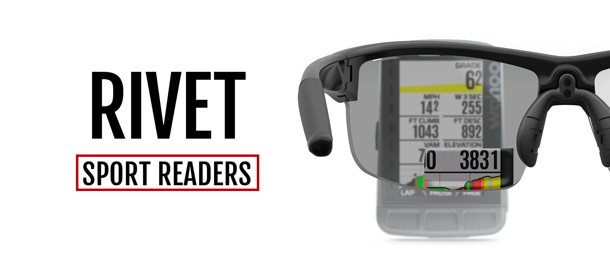 Rivet reader sunglasses photochromatic with sample magnification bike computer