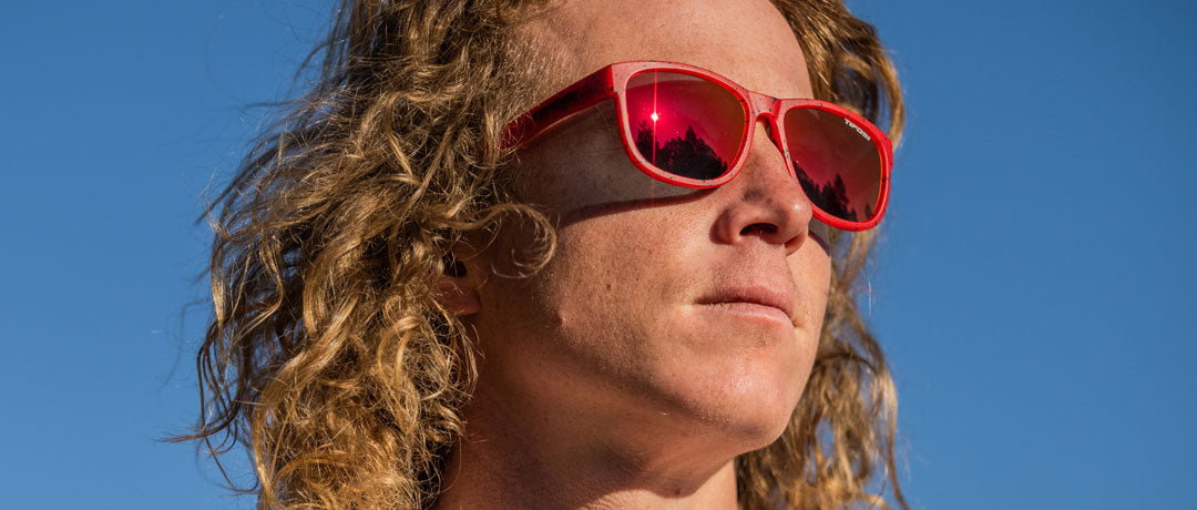 Male wearing Swank XL Rave Red