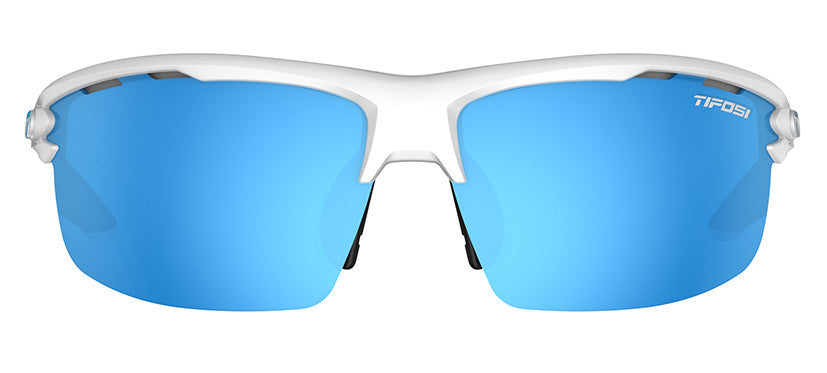rivet matte white clarion blue sunglass front