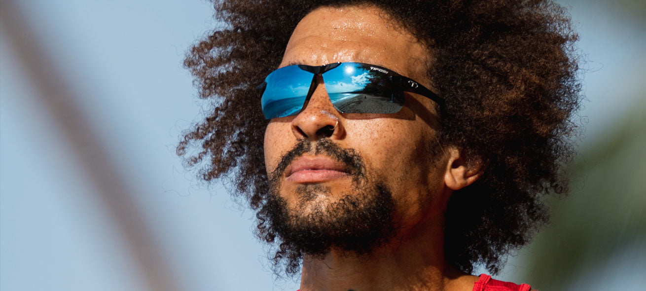 male runner seek fc 2.0 gloss black smoke bright blue sunglass