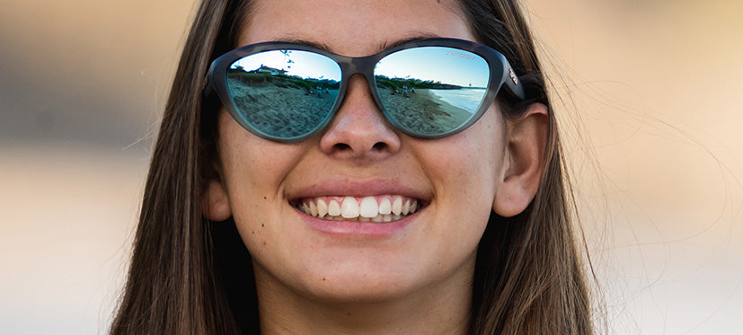 female shirley matte blue tortoise outdoor sunglass