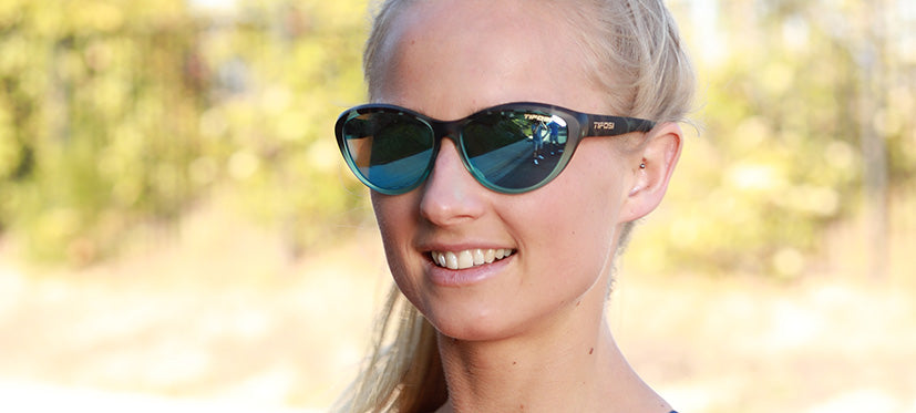 female shirley matte blue tortoise outdoor sunglass