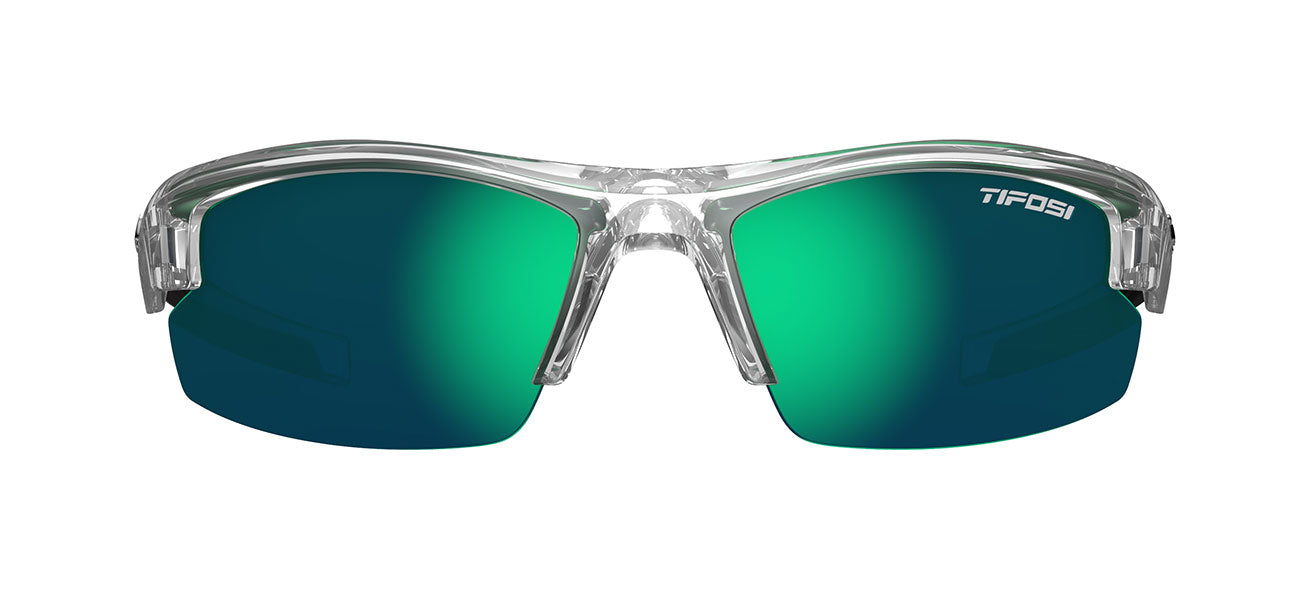 shutout crystal clear green outdoor sunglass front