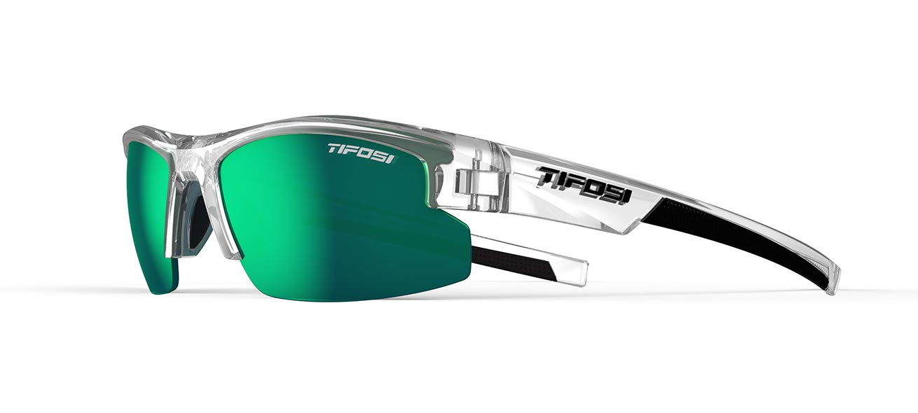 shutout crystal clear green outdoor sunglass sit