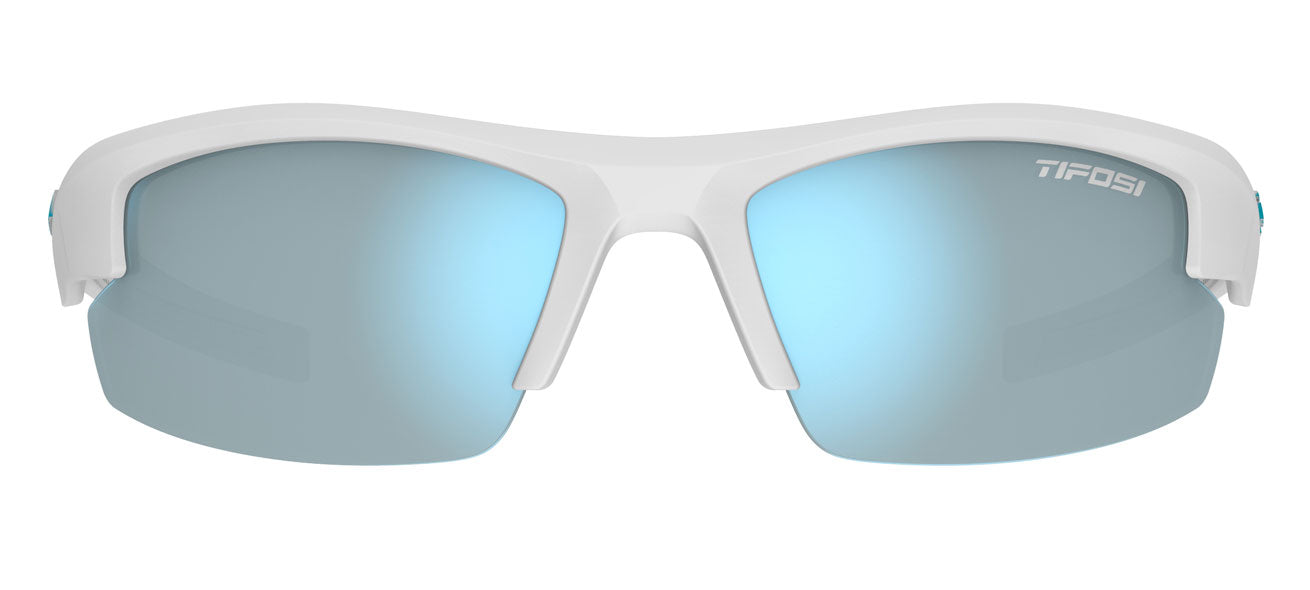 Shutout matte white blue youth sport sunglass front