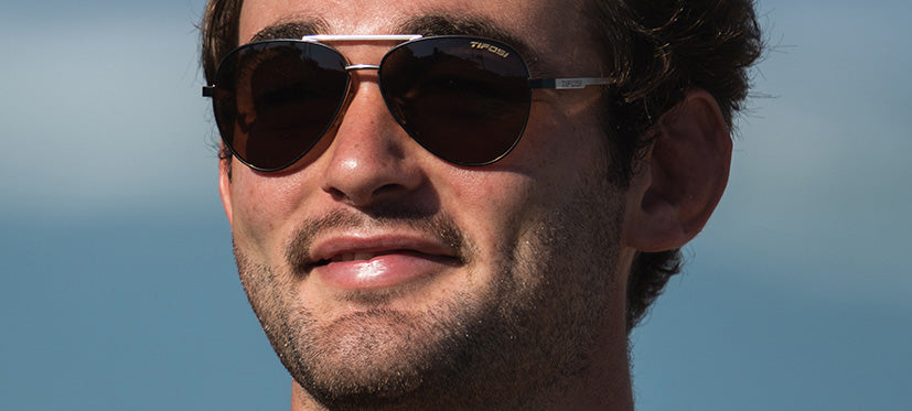 male runner shwae midnight gold aviator sunglass