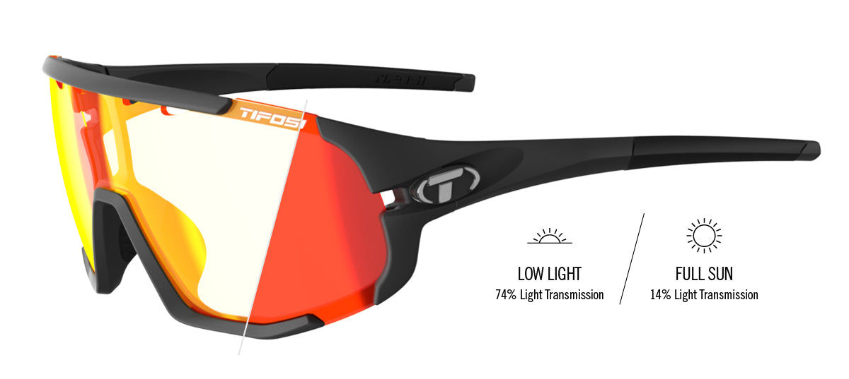 Sledge matte black clarion red fototec photochromic sport sunglass