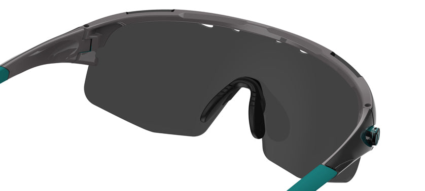 Sledge Lite sport sunglass in crystal smoke with clarion blue lens