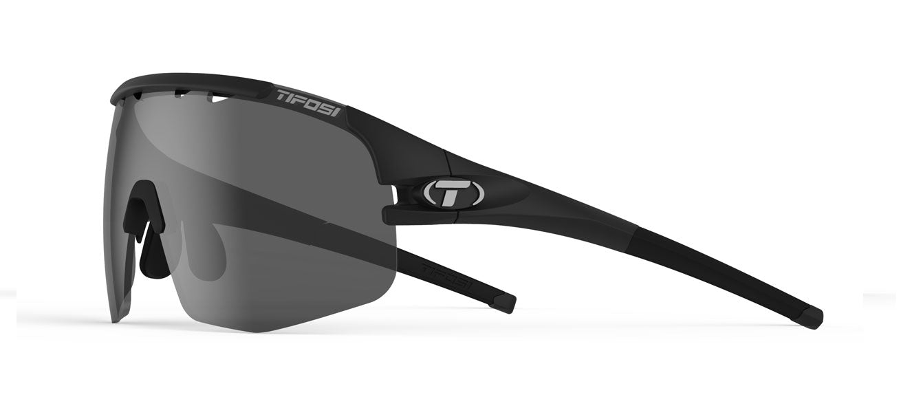 Sledge matte black sport sunglass with smoke lens sit