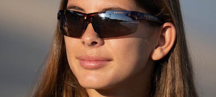 Female wearing Track tortoise