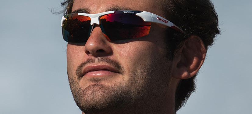 male wearing Track white/red