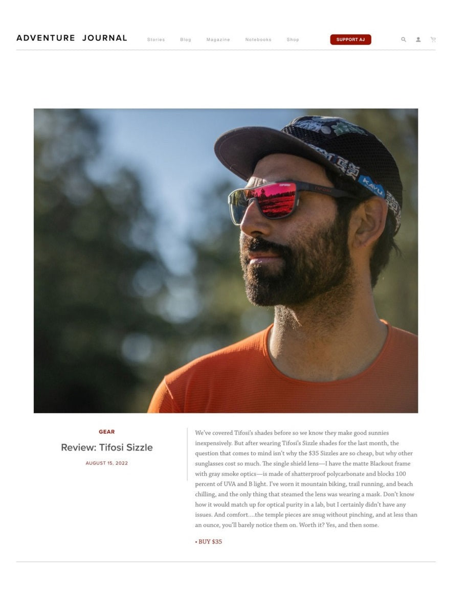 Tifosi Sizzle Sunglasses Review - Adventure Journal August 2022