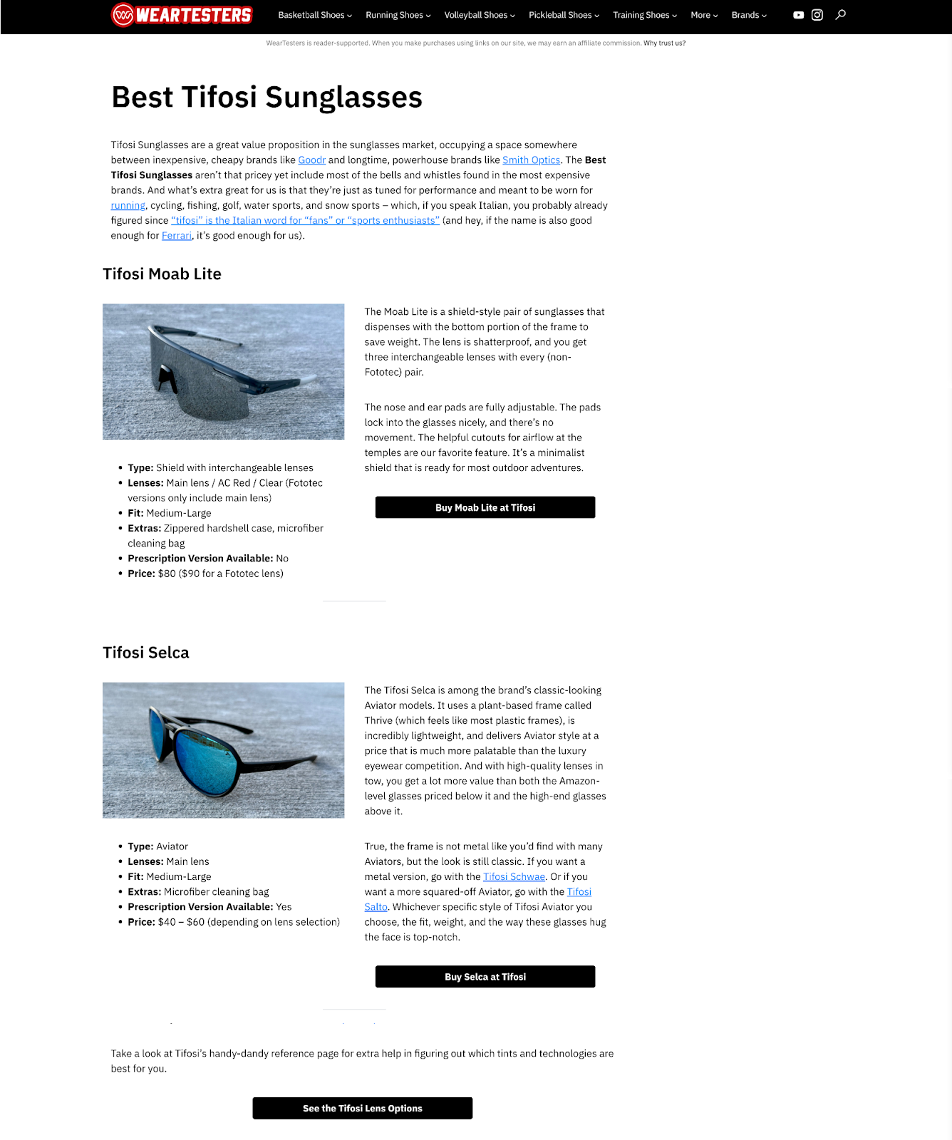 Best Tifosi Sunglasses: WearTesters Review