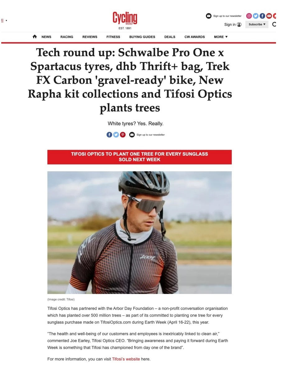 Tifosi & Arbor Day Foundation - Cycling Weekly April 2022