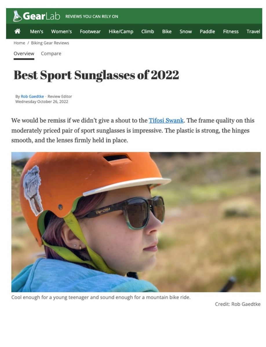 Tifosi Swank Sport Sunglasses - GearLab Reviews October 2022