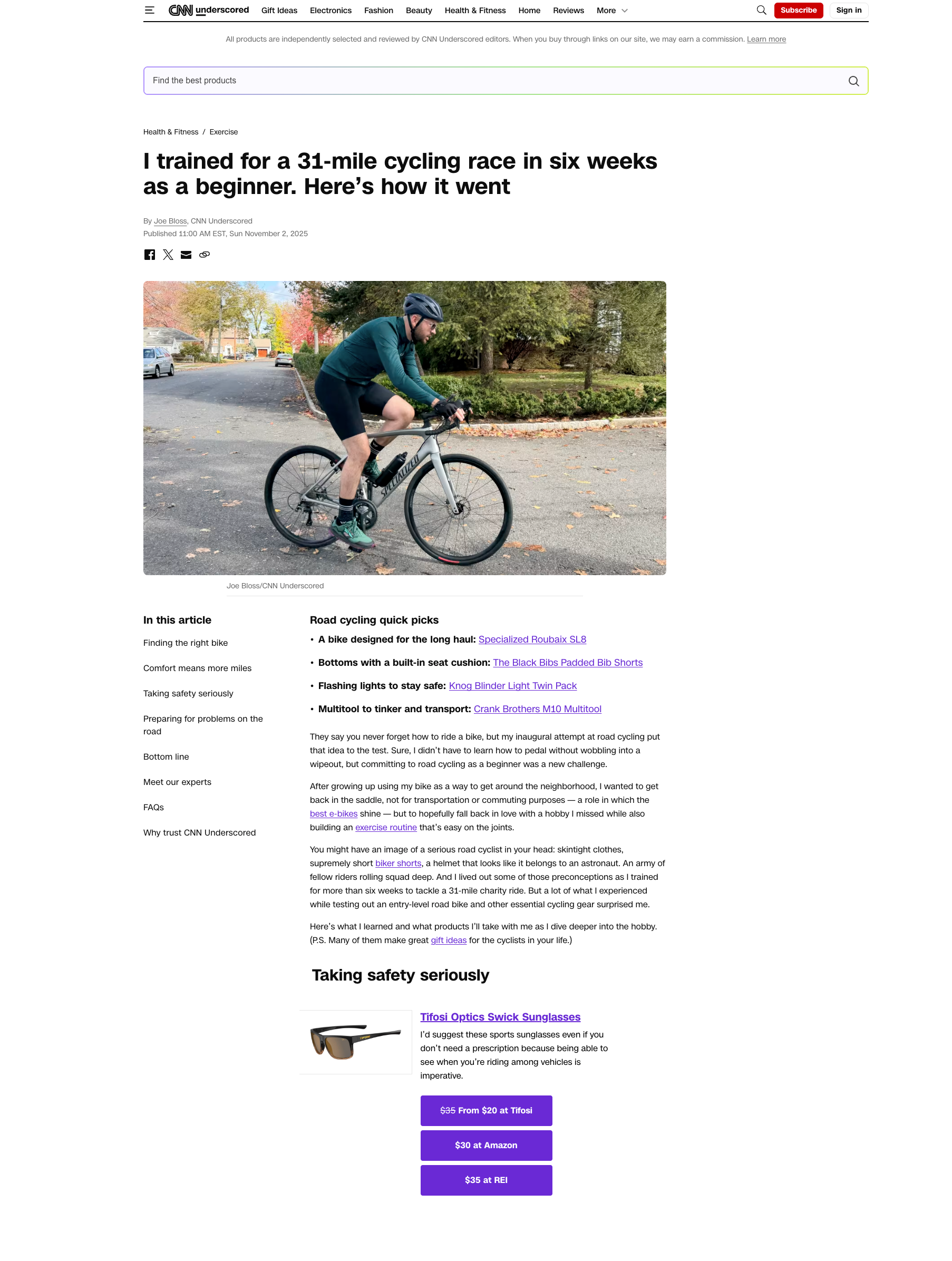 Beginner Cycling Sunglasses: Tifosi Swick