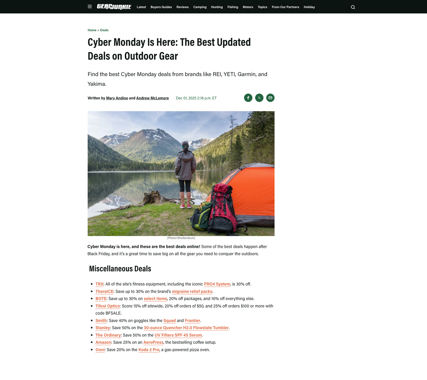 Best Cyber Monday Deal for Outdoor Gear