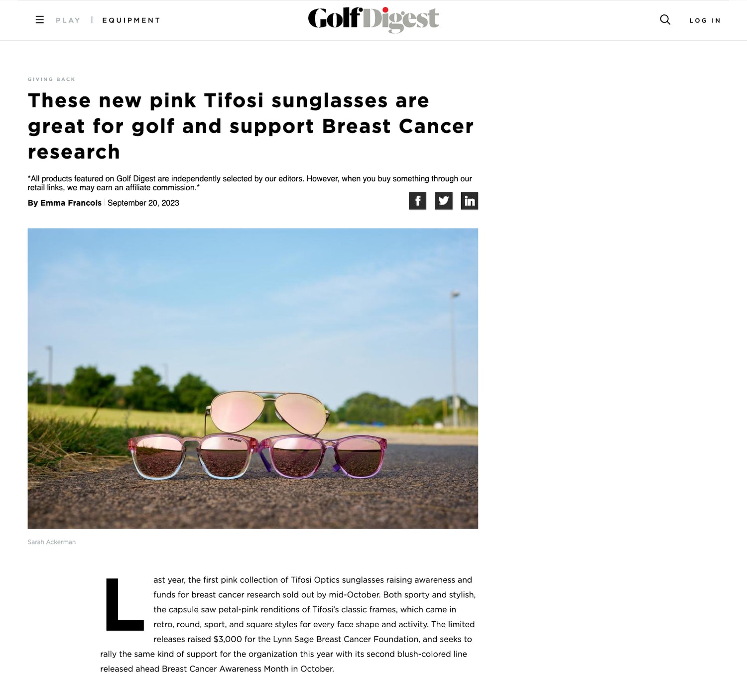 Tifosi Breast Cancer Collection Review