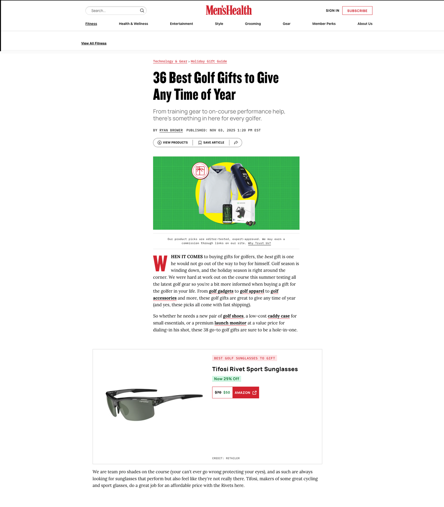 Best Golf Sunglasses to Gift: Tifosi Rivet