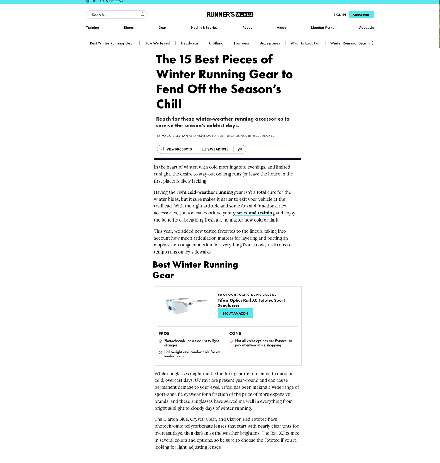 Best winter Running Gear: Rail XC