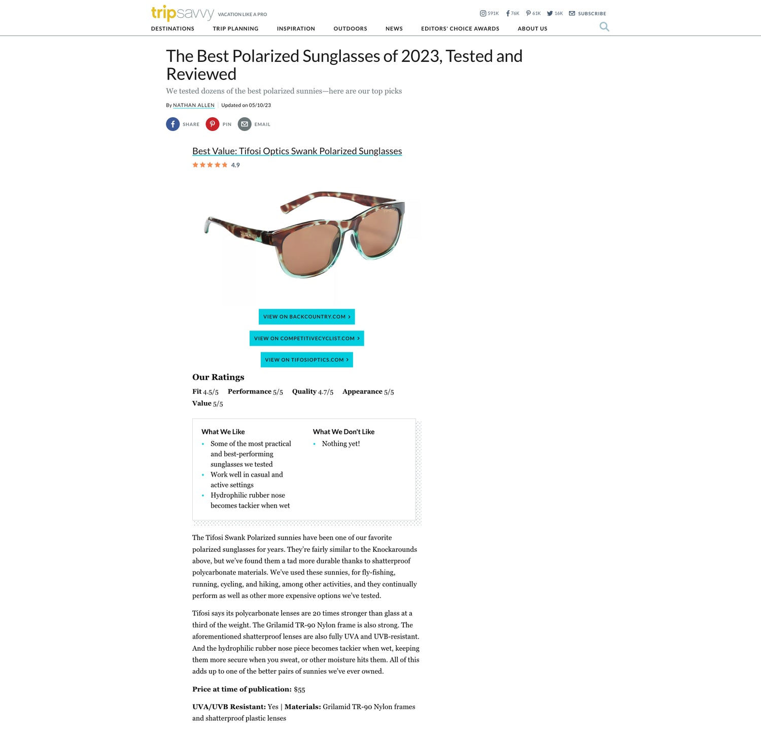 Best Polarized Sunglasses of 2023 - Tripsavvy May 2023