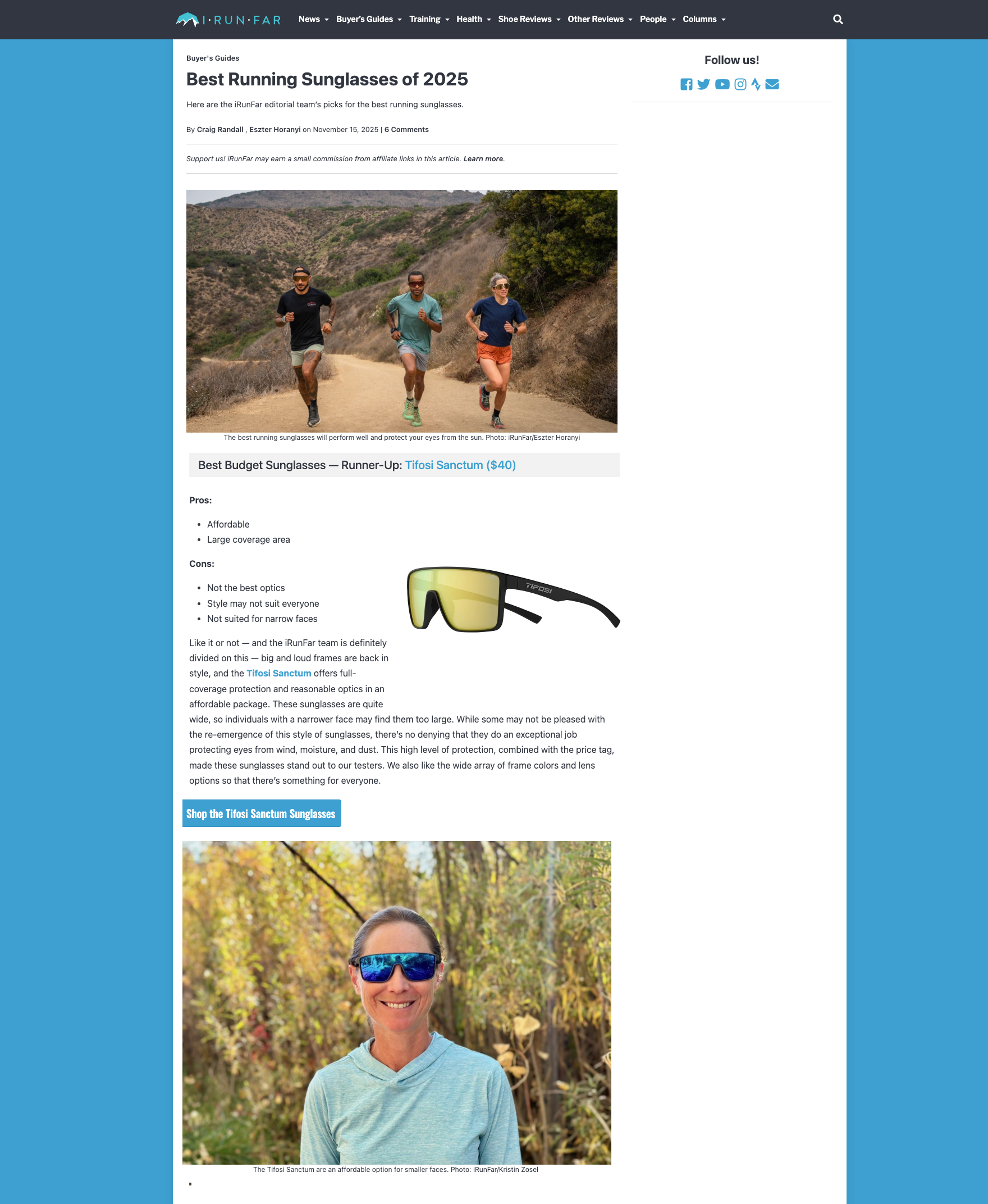 Best Running Sunglasses of 2025: Tifosi Sanctum