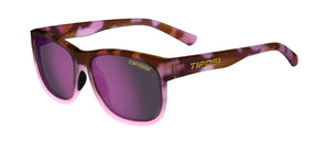 Swank XL pink tortoise with rose mirror lens in 3 quarter view