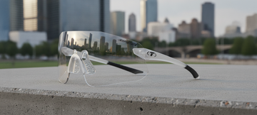 Vogel SL Shield Sunglasses for Running | Satin Clear Frame - Clear