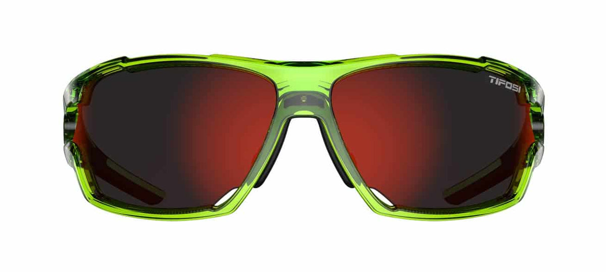 Amok Crystal Neon Red Clarion Vented Sunglass Front