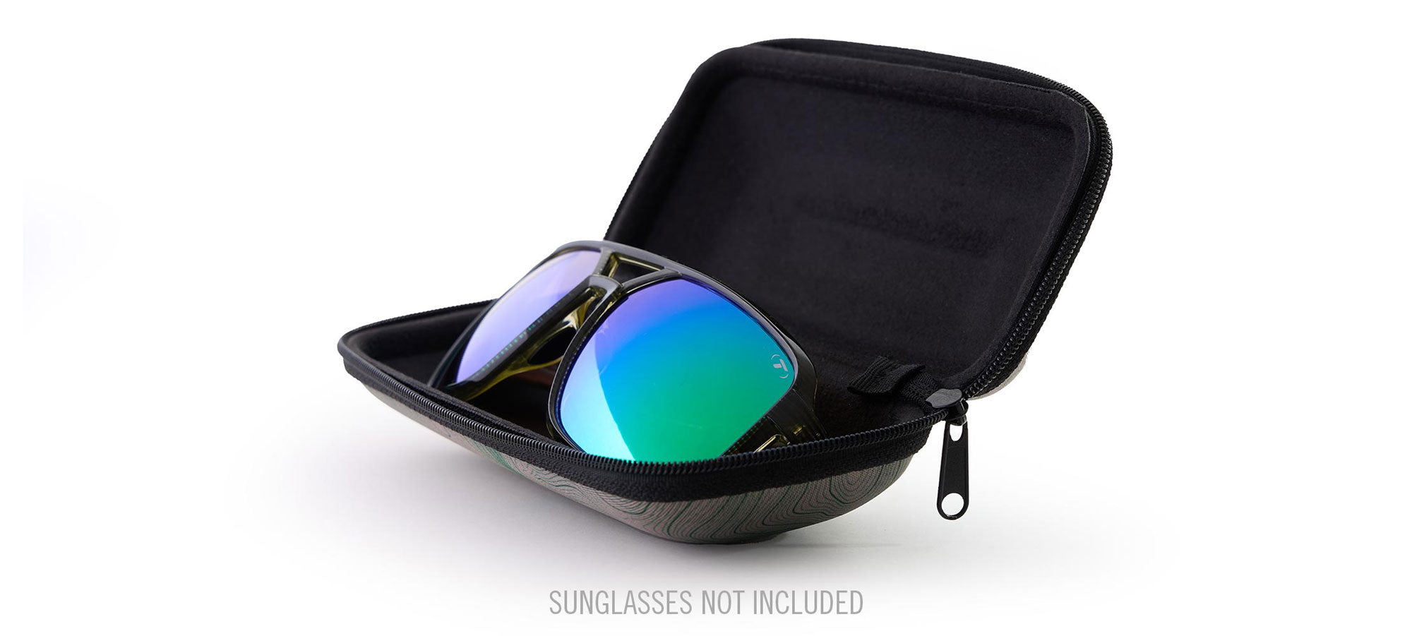 Open sunglasses holder topo with sample sunglasses (not included)