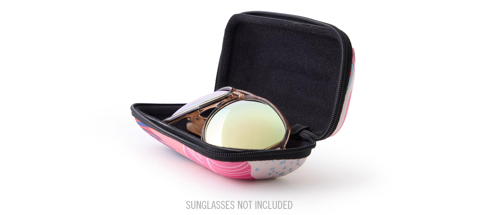 Sunglasses Holder Open with sample sunglasses (not included)