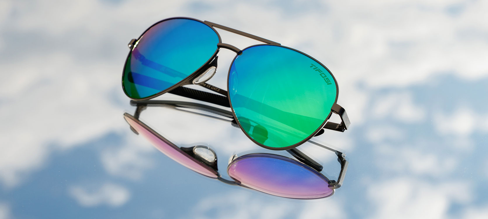 Blue green hotsell aviator sunglasses