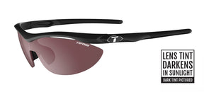 Slip sport sunglass in matte black with high speed red lens