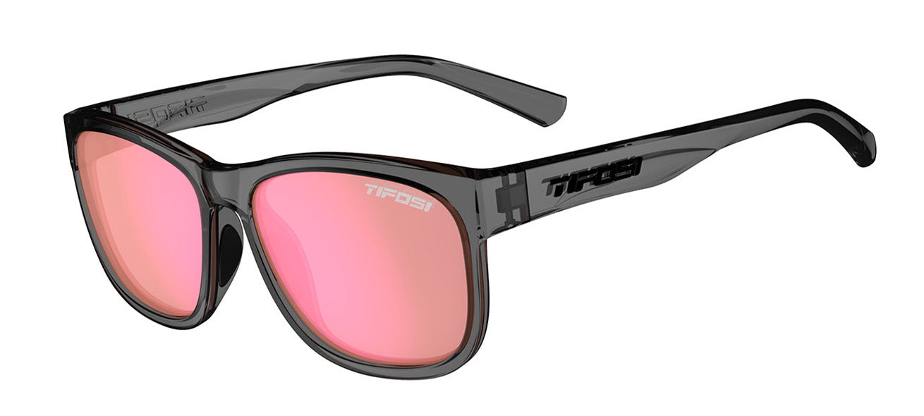Swank XL crystal smoke pink mirror sport sunglasses