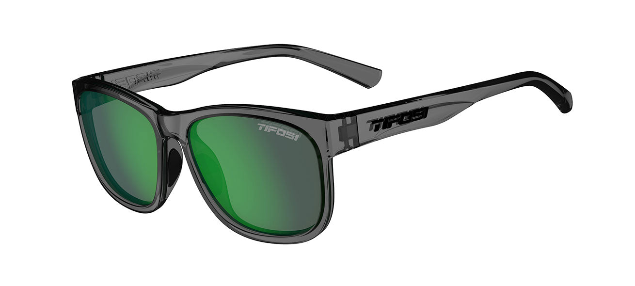 Swank XL crystal smoke with green lens lifestyle sport sunglasses