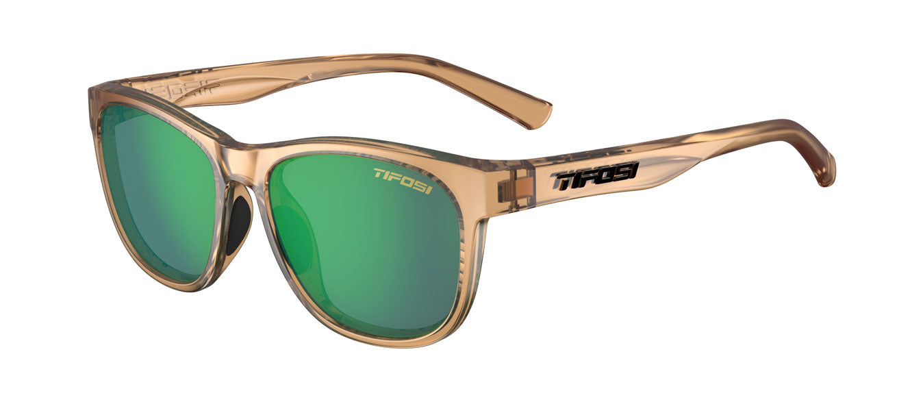Swank crystal brown frame with smoke green lens lifestyle sport sunglasses
