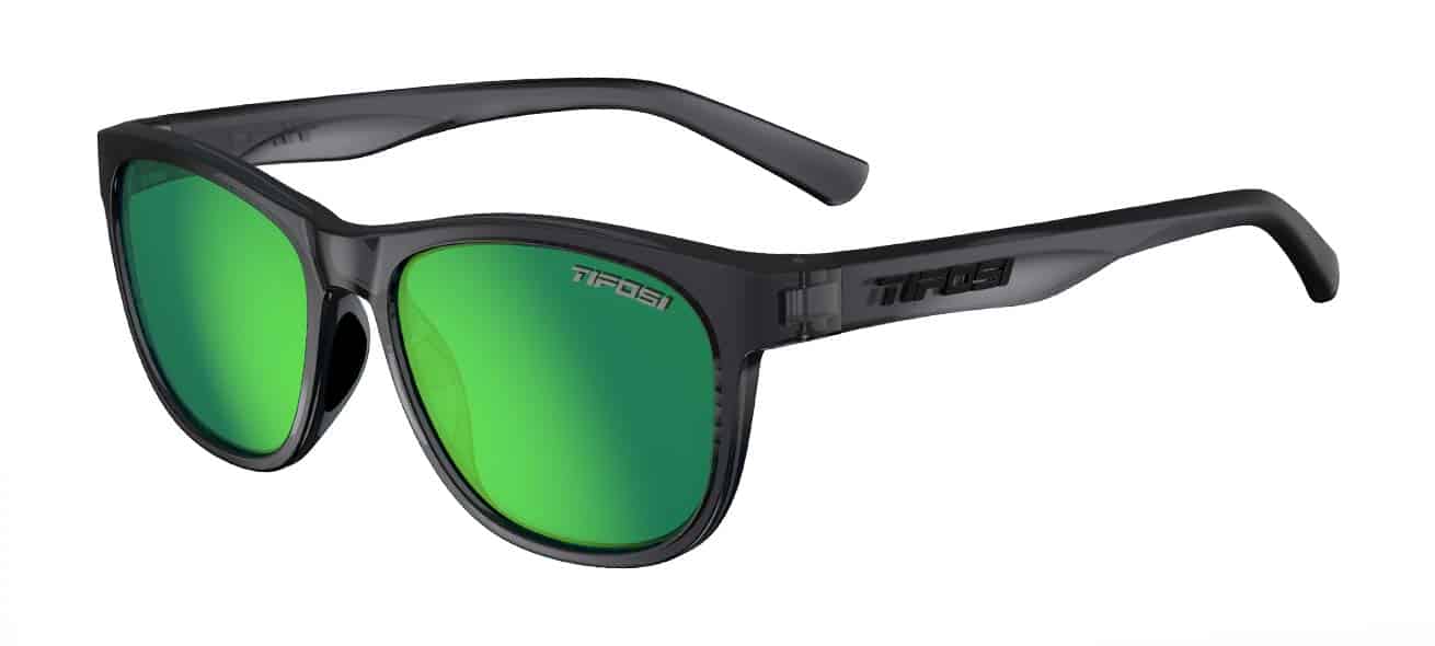 Swank crystal smoke frame with smoke green lens lifestyle sport sunglasses