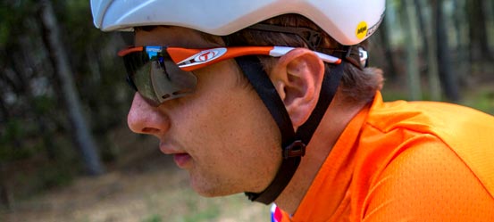 Male Cyclist wearing Alliant Matte Orange