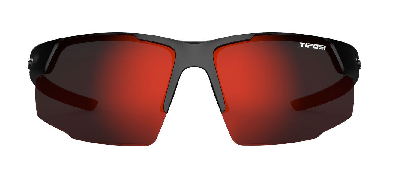 Centus Gloss Black Smoke Red sunglass Front