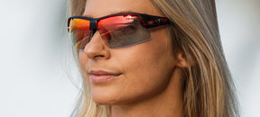 Female with Crit Black/Red Fototec sunglass