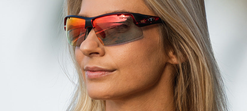 Female with Crit Black/Red Fototec sunglass