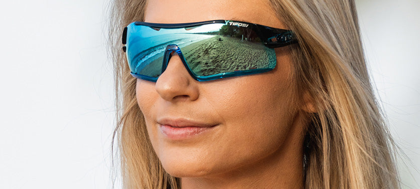 Female Davos Crystal Blue cyclist sunglass