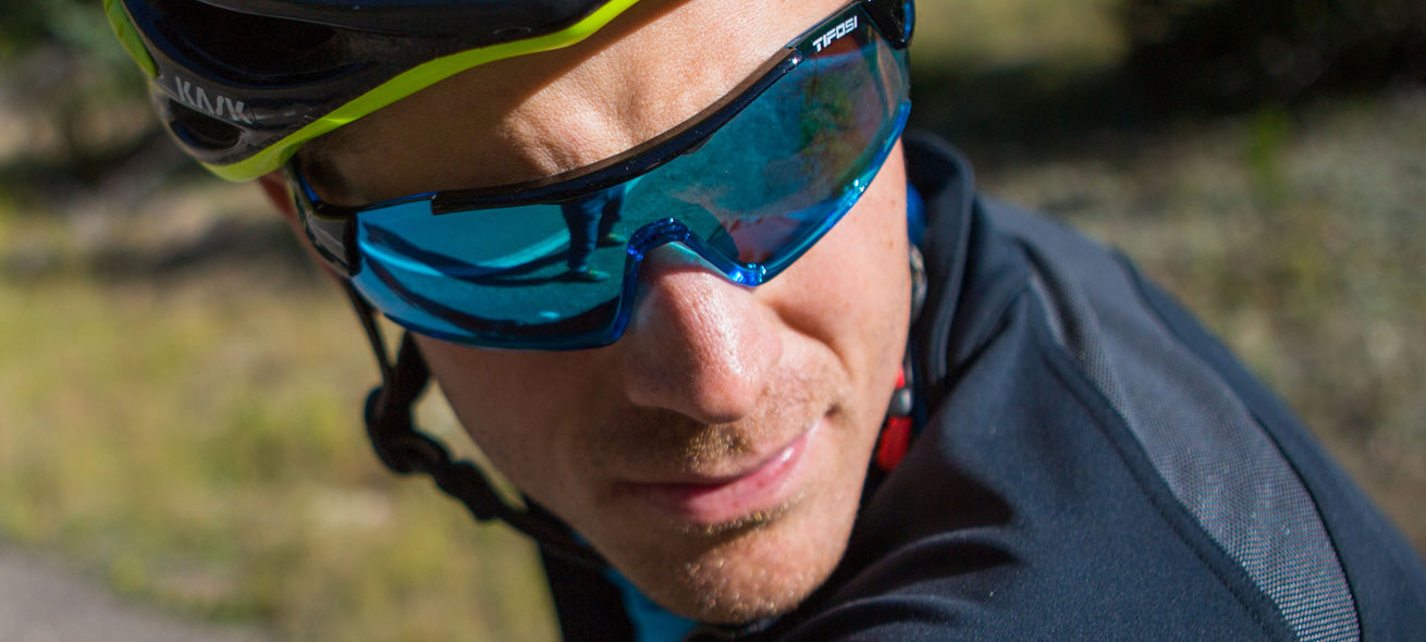 Male cyclist Davos blue sunglass