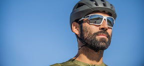 male cyclist kilo white black interchange sunglass